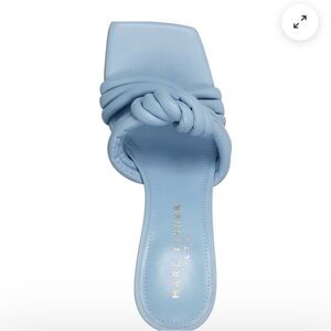 Marc Fisher Blue Knotted Slide Sandals